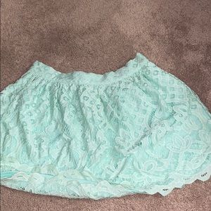 Light teal lace skirt